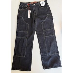Supra Denim Rigid Black Loose Fit Carpenter Jeans Men's 36x30 NWT